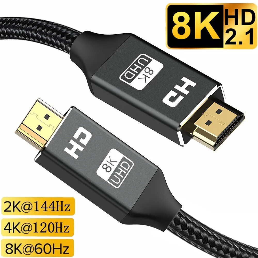 

8K HDMI-Compatible Cable Cable 4K@120Hz HDMI-Compatible 2.1 Splitter Extension Cable HDR for PS5 PS4 PC Laptop Audio Video Cable