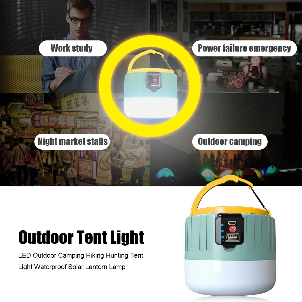 

Водонепроницаемый уличный фонарь для кемпинга, светодиодный фонарь на солнечной батарее, 3 режима