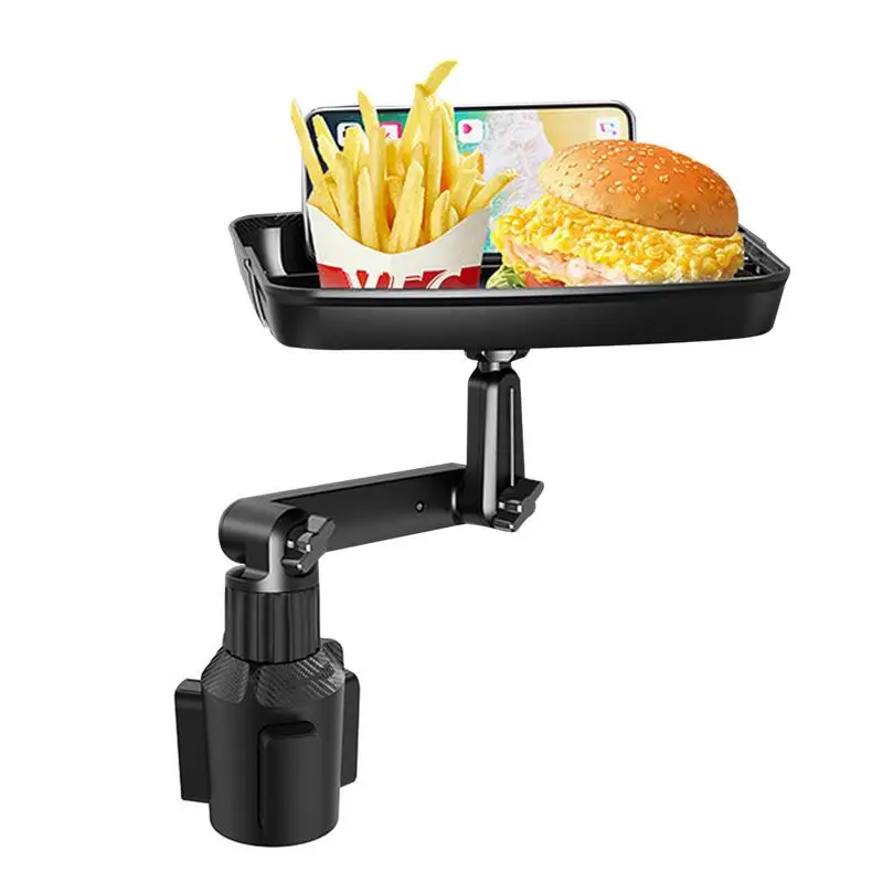 

Adjustable Car Tray For Eating Car Tray Table Passenger Seats Food Drink Phone Snack Tray With 360Rotating Table Adjustable Base