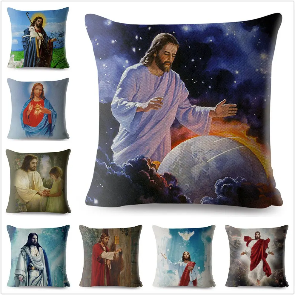 

Home Decor Savior Jesus Christ Printed Pillowcase Cushion Covers Car Sofa Home Decor Pillowcases