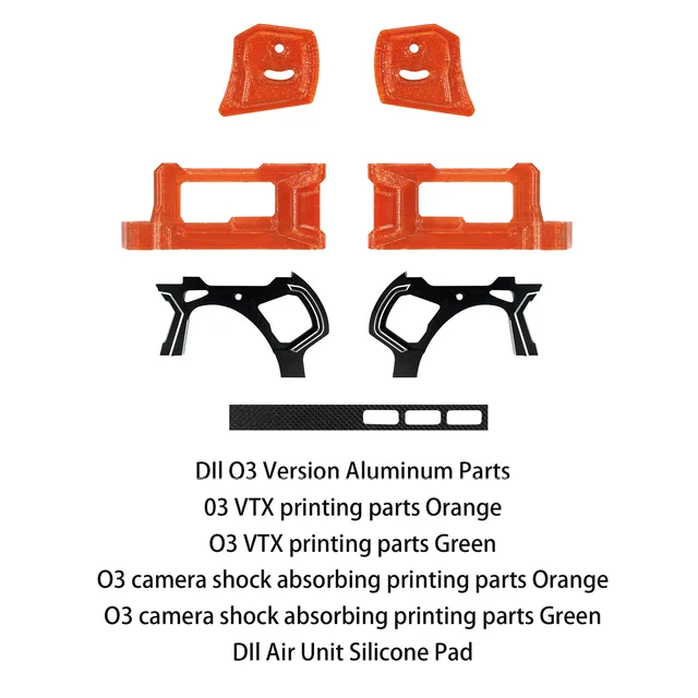 DJI O3 Aluminum parts + Orange VTX & absoring TPU parts + Silicone pad for GEPRC GEP-MK5 Mark5