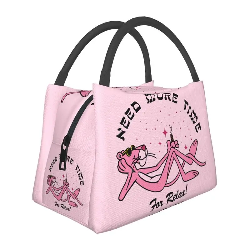 

Custom Pink Panther Cartoon Anime Animation Lunch Bag Men Women Cooler Warm Insulated Lunch Box for Work Pinic or Travel