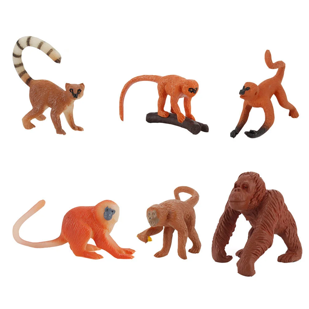 

6 PCS Toy Car Mini Resin Figurines Solid Plastic Animal Models One Piece Toddler