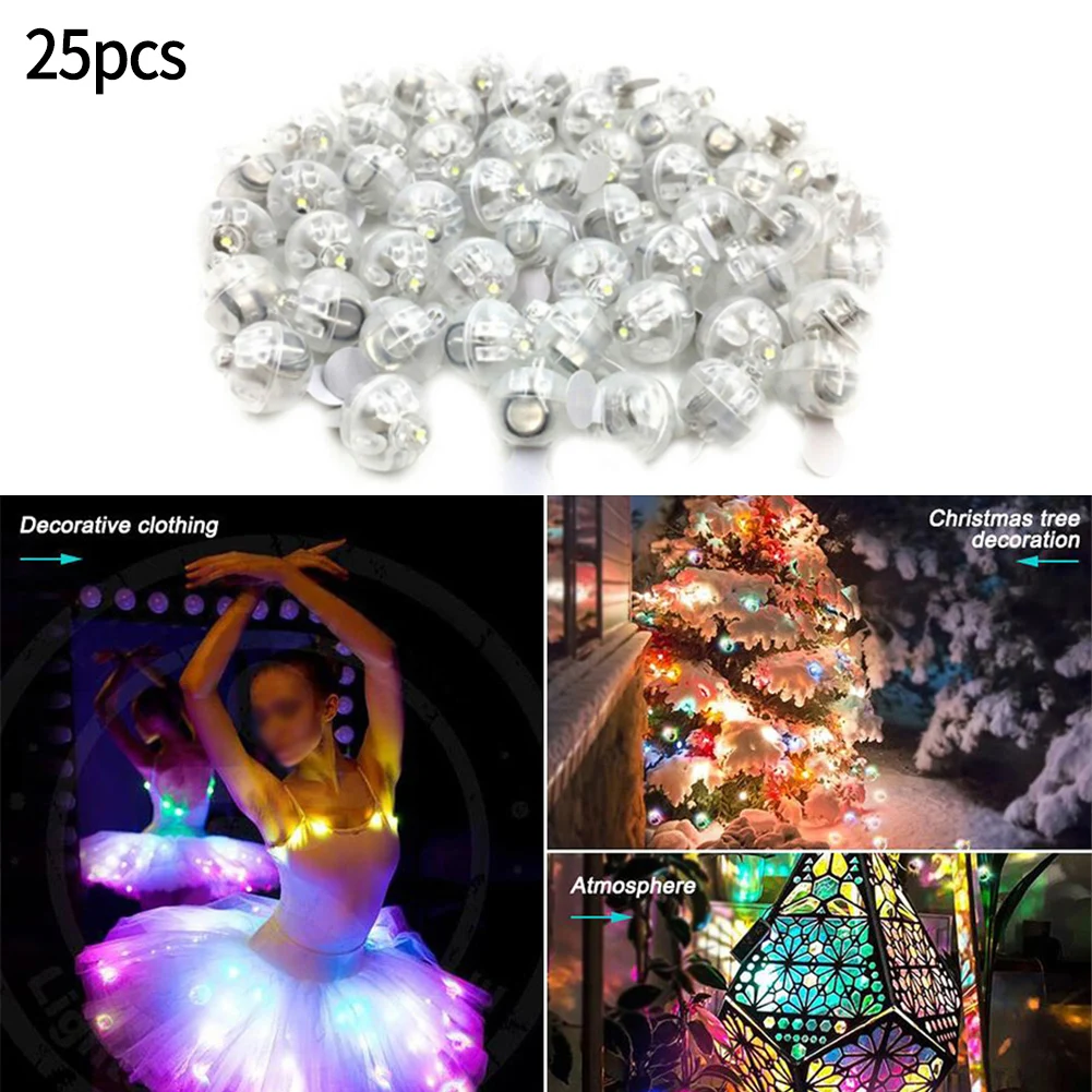 

25Pcs Xmas LED Light Bulb Individual LEDs Balloon Lights Mini Wireless Battery Craft Glow Party DIY Home Decoration