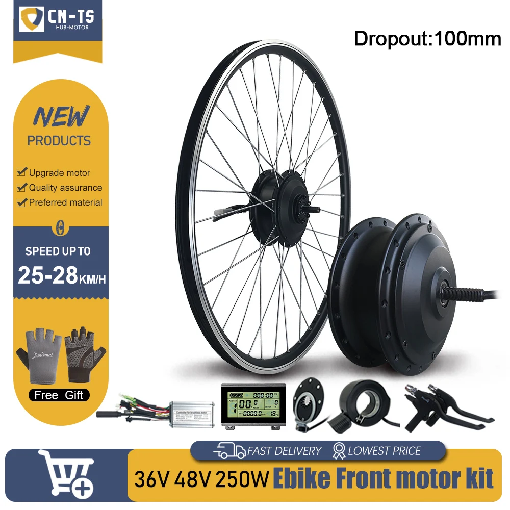 Conversion Kit 16-29 Inch 700c 36v48v 250w Front Hub Motor Wheel For Ebike Conversion Kit Mountain Dirt Bike Motor