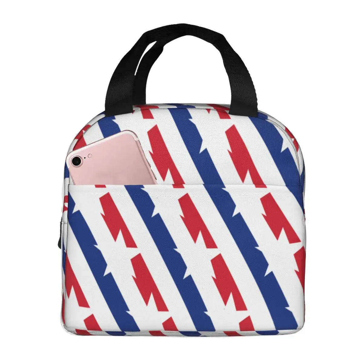 American Stars And Stripes Lunch Bags Portable Insulated Oxford Cooler Thermal Cold Food Picnic Lunch Box for Women Kids