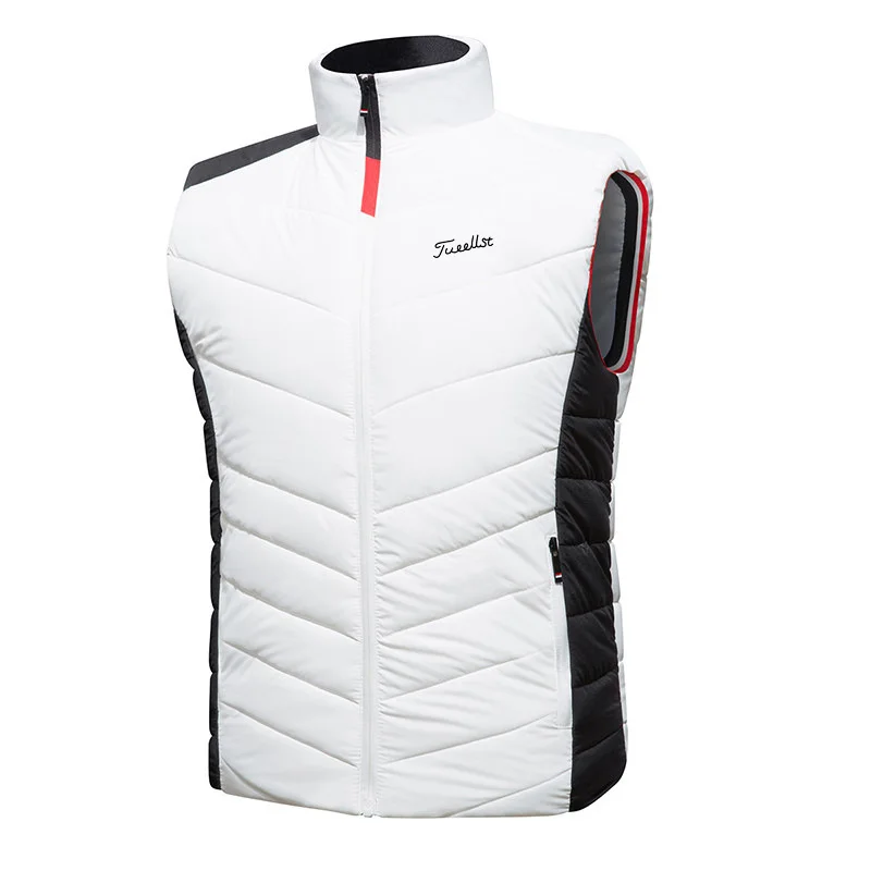 

Autumn Winter Golf Jacket Vest for Men Down Cotton Windproof Warm Golf Wear Hooded Waistcoat Men's Fashion Loose Jacket Coats