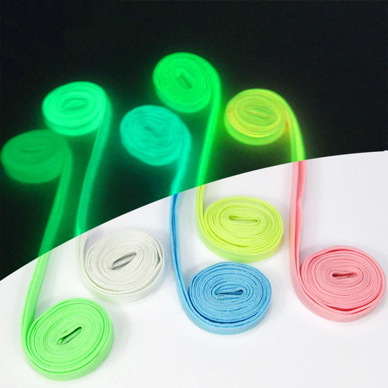 

Color fluorescent shoelaces Holographic Reflective Shoelaces Double-sided High-bright Reflective Flat Laces Sneakers ShoeLaces