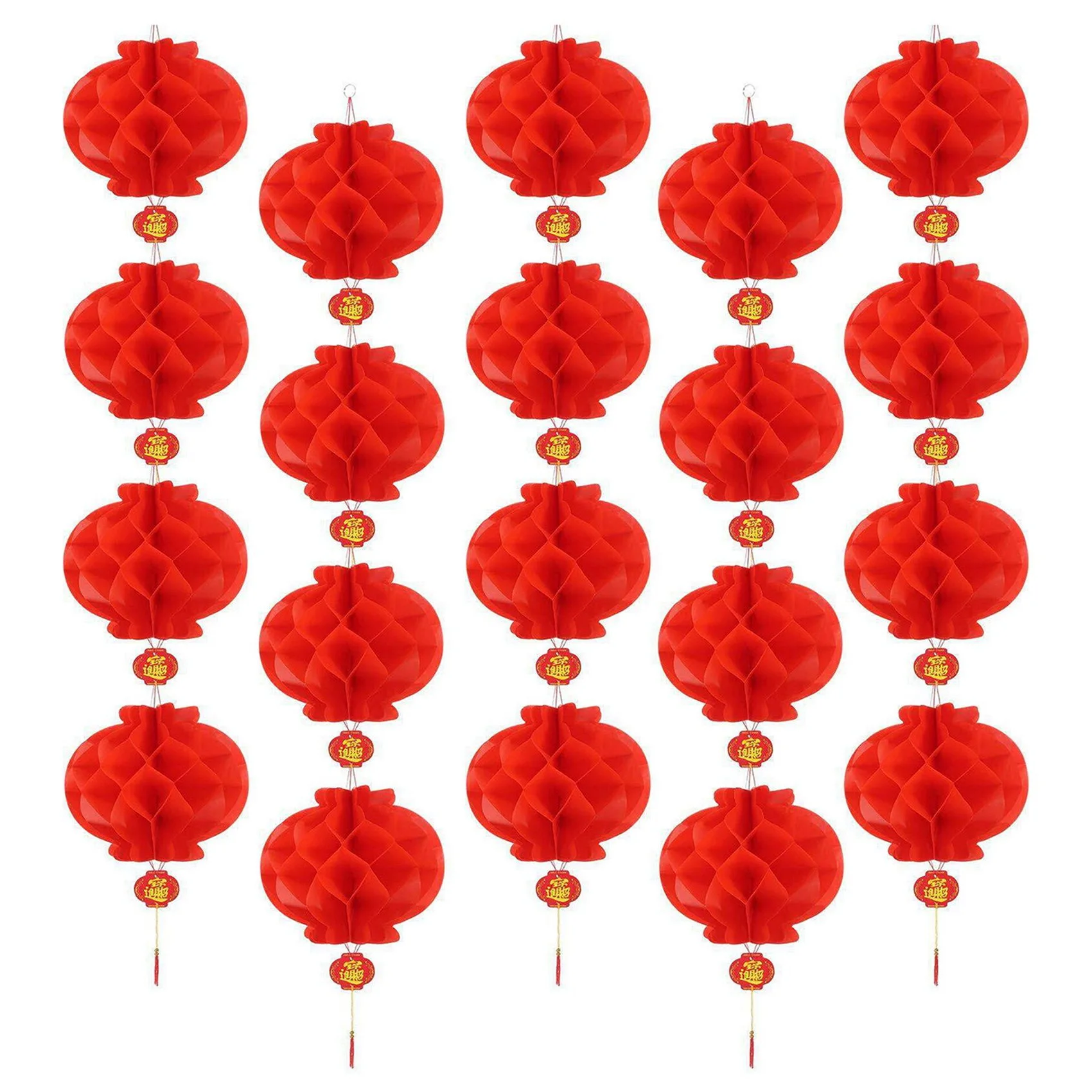 

20 PCS Chinese Lantern Decoration Foldable Waterproof Good Luck Chinese New Year, Spring Festival Supplies Or Decoration