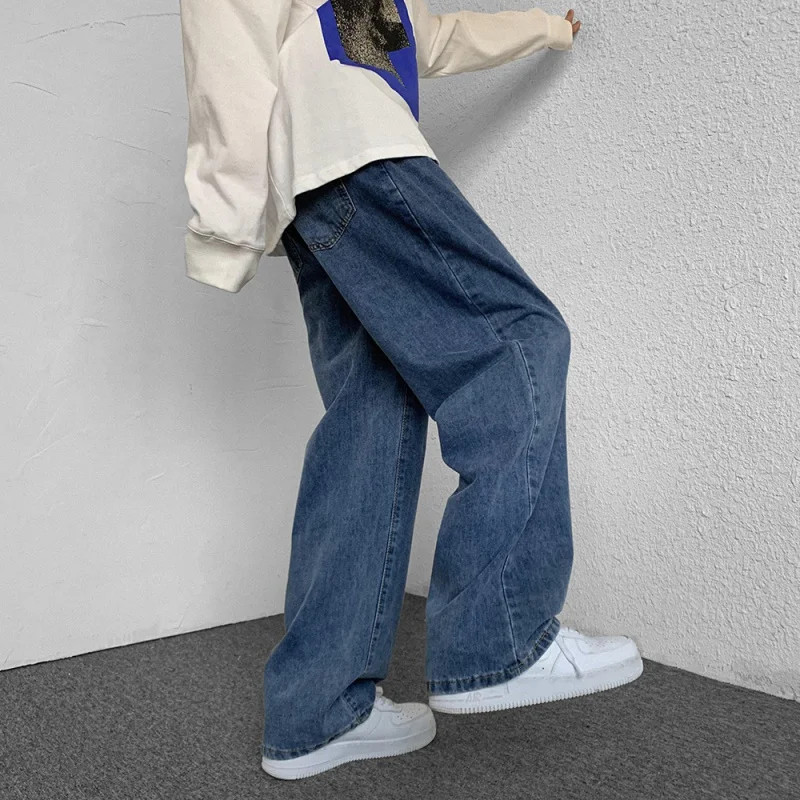 Spot Explosion Models！2022New Retro Lazy Draping Jeans Loose Slimming Wide Leg Pants XN70 P45Control58