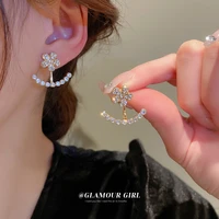 miqiao silver needle set auger flower earrings new south korea small and pure and fresh stud earrings fashion earrings for women