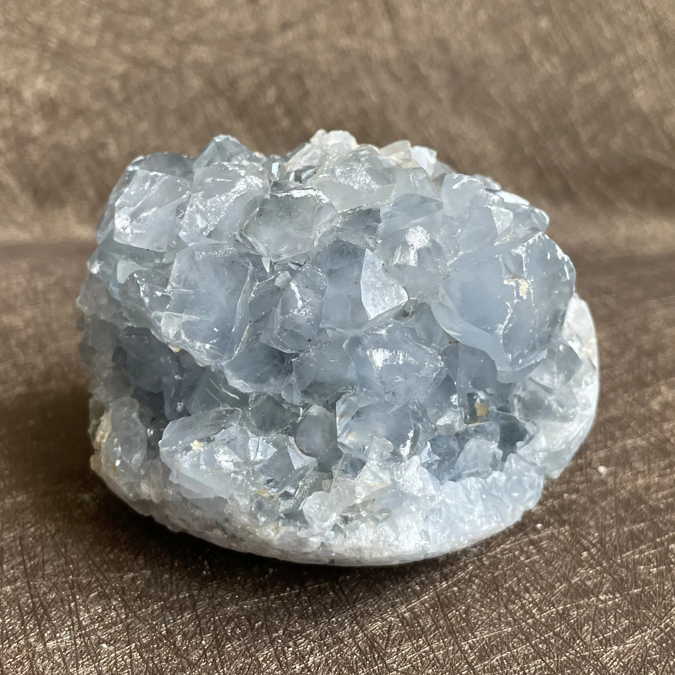 

715g Natural Celestite Geode Polished Crystal Cluster Druzy Quartz Rock Decoration Stone Mineral Healing Reiki