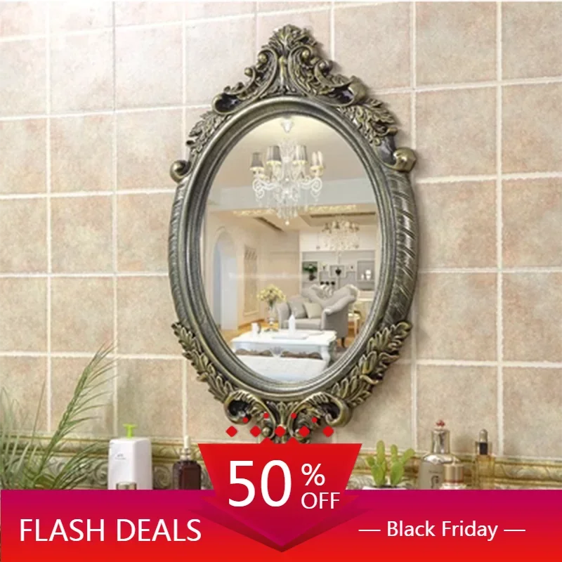 

Luxury Vintage Room Toilet Mirror Wall Small Irregular Mirrors Makeup Desk Bathroom Espejo Adhesivo Pared Decor Home Interior