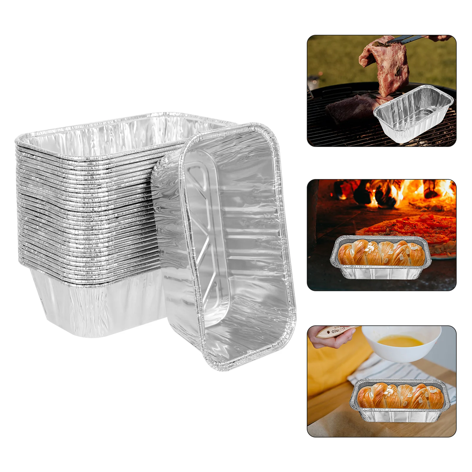 

Pans Aluminumtin Pan Containers Disposable Bread Tray Baking Tins Barbecue Grill Loaf Boxes Grease Dish Cooking Takeout Out Take