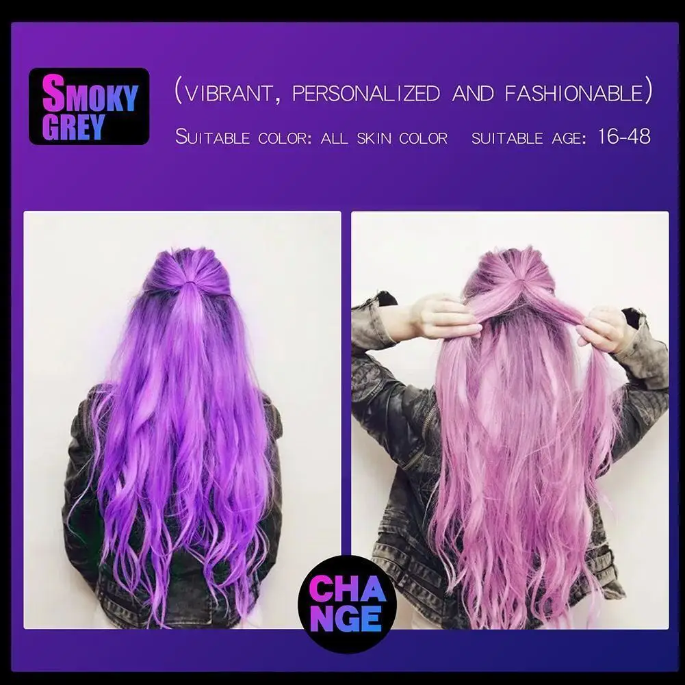 

Hair Dye Thermochromic Color Changing Wonder Dye Mermaid Shade Gray Color Shifting Cream Thermo Hair Hair Sensing Wax Color Z4b7