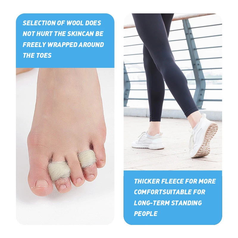 1/2/4Pcs Wool Toe Separator Soft Foot Pad Bunion Toe Overlap Correction Orthopedics Protective Case Tools Feet Corn Wear Sticker images - 6