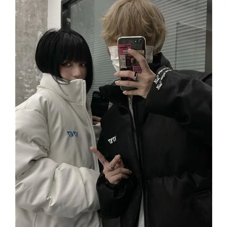 2023 New Women Three Smell Fish Fish Korean Drama PU Leather Coat Cotton-Padded Jacket Female Winter Thicken Thermal Loose