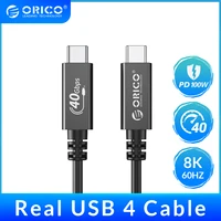orico real usb4 cable for thunderbolt 3 cable 40gbps data transfer 100w fast charging 8k60hz video type c cable for macbook
