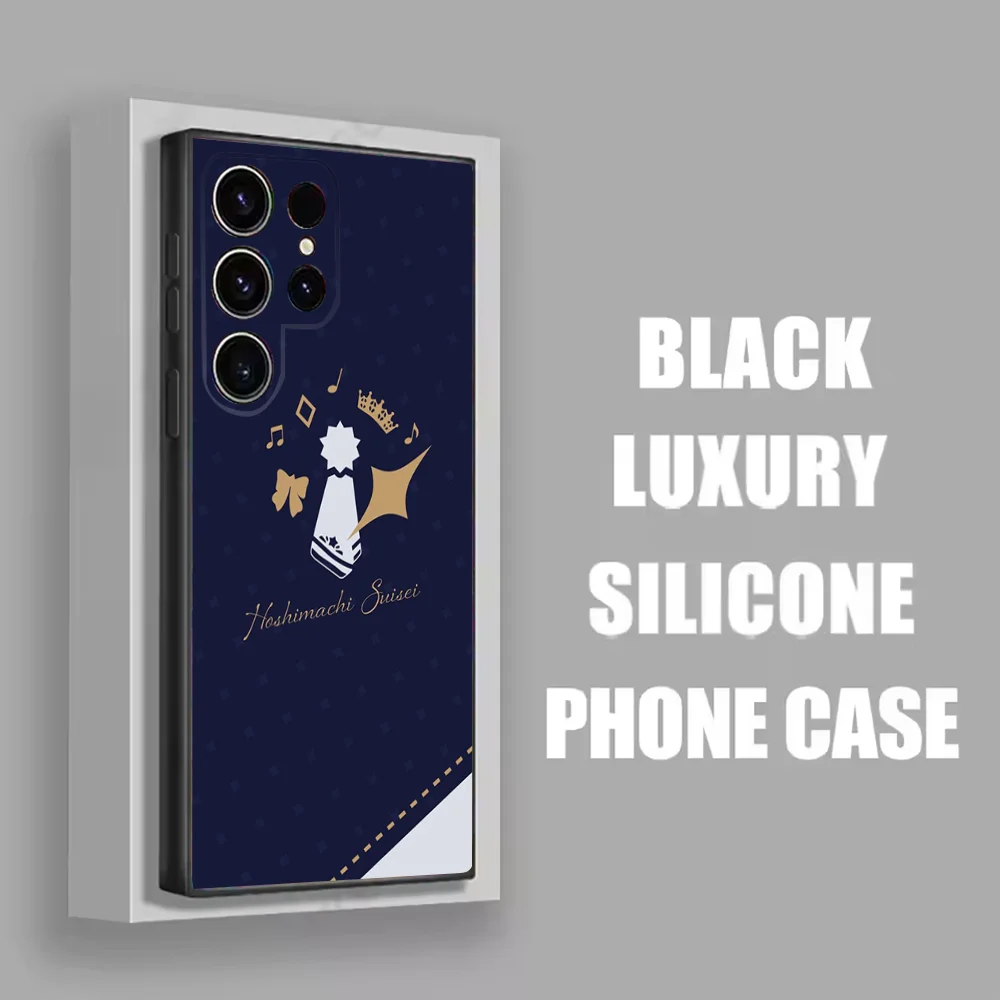 Hoshimachi Suisei Phone Case For Samsung S25,S24,S21,S22,S23,S30,Ultra,S20,Plus,Fe,Lite,Note,10 Black Soft Shell (art.: 3920cc3baf445) - 3920cc3baf445