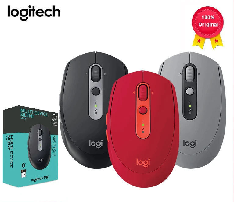 

Оригинальная Беспроводная Бесшумная Bluetooth-Мышь Logitech M590, 2,4 ГГц, 1000 DPI, многофункциональная оптическая компьютерная мышь для офиса, ПК