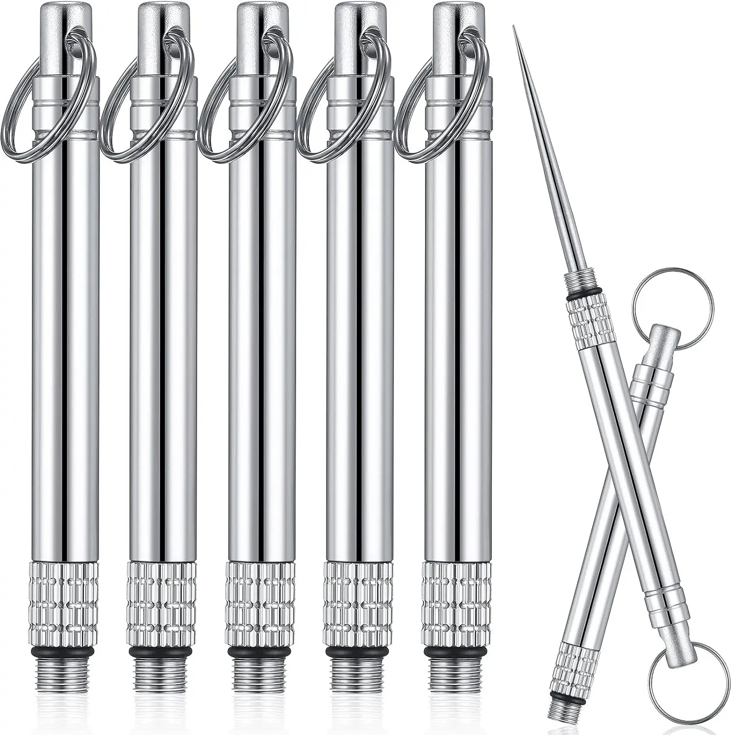 

Портативная Титановая Зубочистка С Защитным Чехлом, Многоразовая, В Виде Брелока, Экологичная, Металлическая