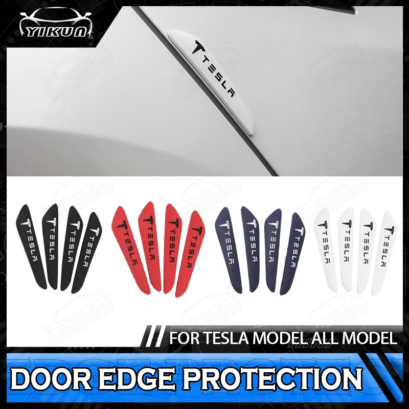 

4Pcs Auto Door Guard Edge Corner Protector Stickers Guards Buffer Bekleding Crash Bar Trim Strip Tesla Model 3 Y S X Accessories
