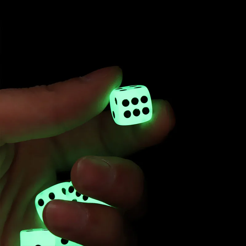 

6Pcs/set Noctilucent Dice Night Light Round Corner Cubes Fun Bar KTV Luminous Game Dices Drinking Tool 14mm 6 Sided