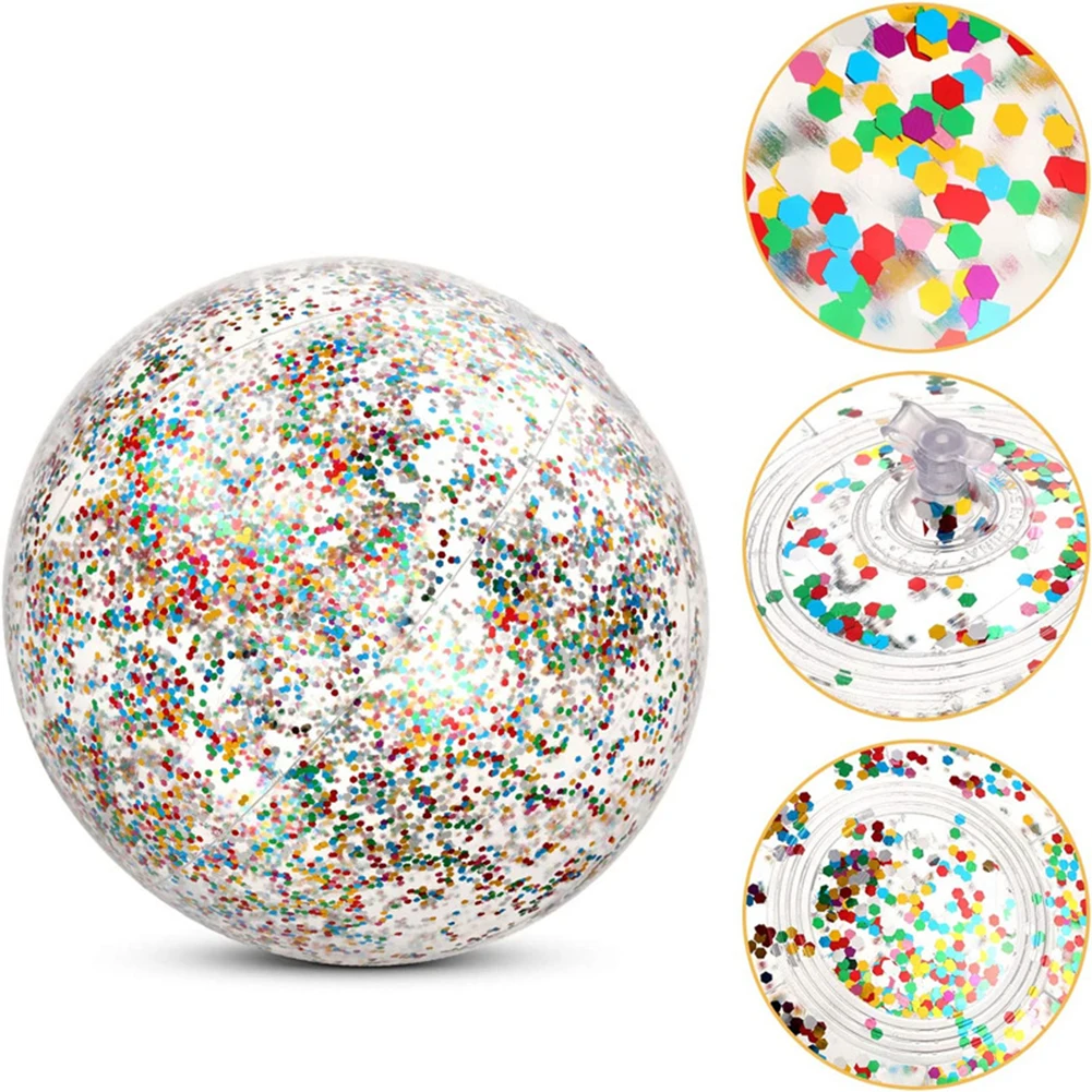 

Inflatable Glitter Beach Ball Portable Outdoor Beach Ball Toy Waterproof Party Favor Swimming Pool Toys Water Sports Accessories