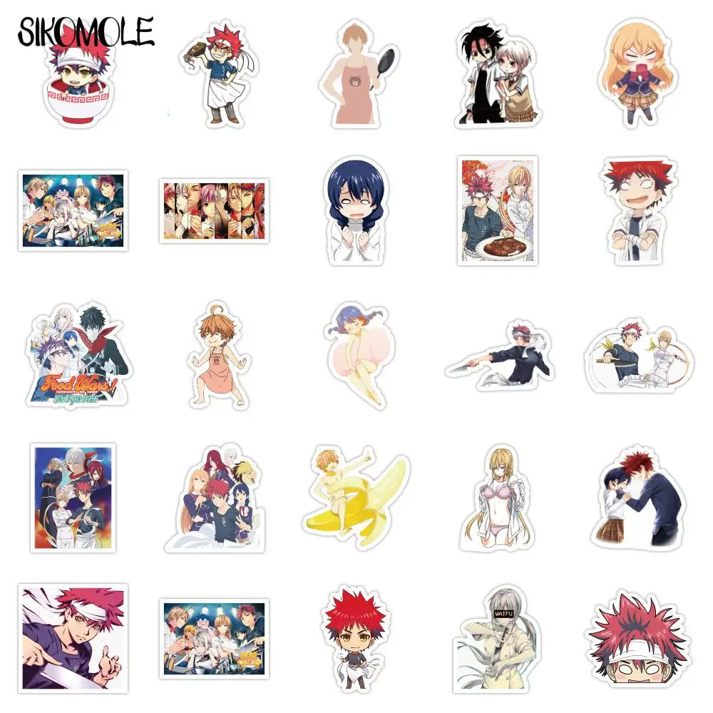 10/30/50PCS Japanese Anime Food Wars Shokugeki no Soma Stickers DIY Skateboard Fridge Travel Luggage Toys Graffiti Sticker F5 images - 6