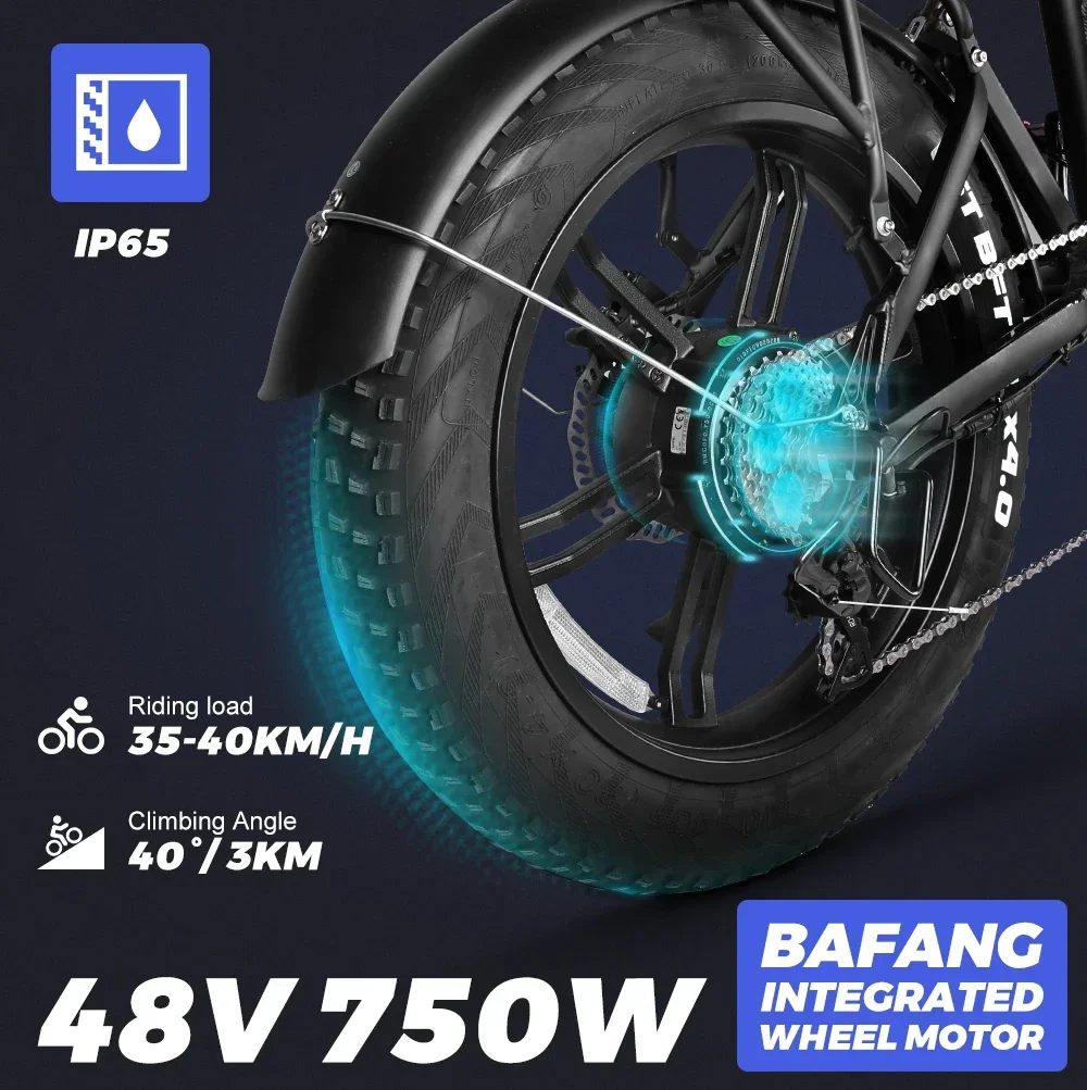Складной электрический велосипед bafang 20 дюймов 48 В 750 Вт