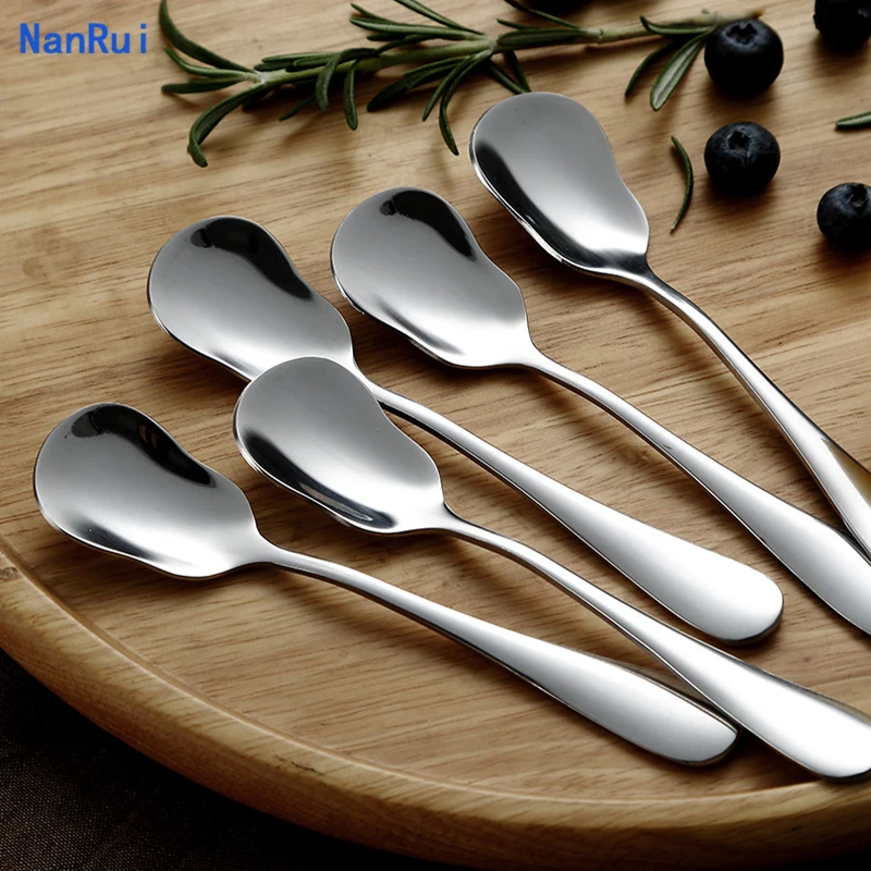 

4Pcs Spoon Set Small Teaspoon Coffee Spoon Cute Ice Cream Dessert Spoon Silver Gold Stainless Steel Spoon For Coffee Tea Gift