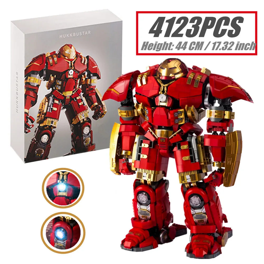 

4123PCS Disney Armor Wars Avenger Irons Mecha Heroes Buster Mans MK44 Robot Superheroes Figures Building Brick Block Toys