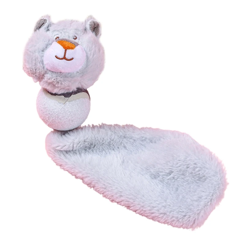 

Dogs Interactive Toy Squeak Plush Toy Stuffed Animal Chew Toy for Small to Medium Dogs Cute Cartoon Bear Ball Shape Body