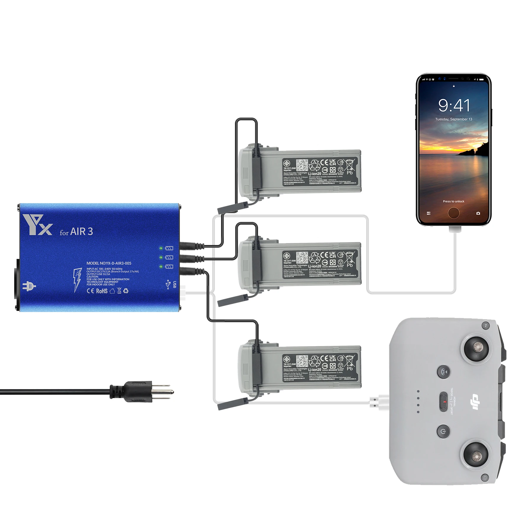 

Умное зарядное устройство для дрона Air 3, аксессуары для DJI Air 3