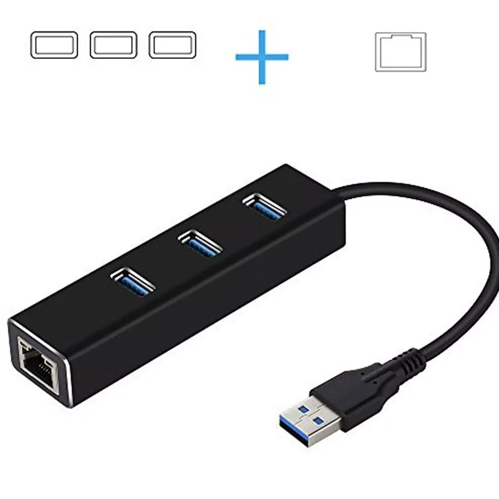 

NEW2022 USB3.0HUB + Gigabit Network Card Hub 3 Ports USB 3.0 Gigabit Ethernet LAN Rj45 Network Adapter Hub to 1000mbps