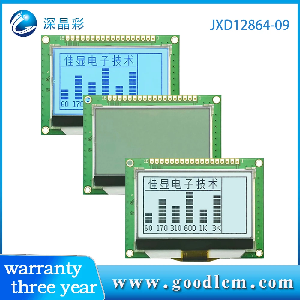 12864 Cog Matrix Display Lcd Colore Verde Blu Retroilluminato Jxd12864-09 Cog Modulo Lcd Cog12864 Schermo Standard