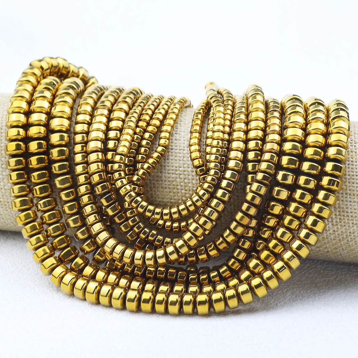 Плоские круглые бусины из гематита 3/4/6/8 мм