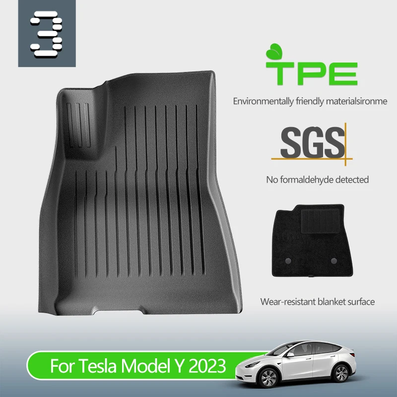 

Пользовательские автомобильные коврики из ТПЭ для Tesla Model Y 2023, автомобильный водонепроницаемый коврик, аксессуары для интерьера