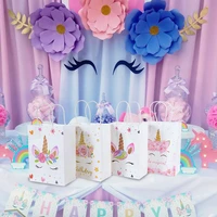 4pcs unicorn party paper candy gift bags birthday gift bag kids gift unicorn sparkle candy treat baby party decoration supplies