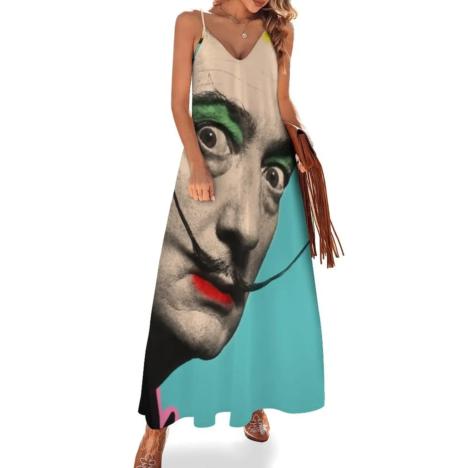 Платье без рукавов Salvador Dali длинное платье женское вечерние платья