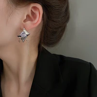 vintage hip hop square dangle earrings for women love cubic zirconia star drop earrings 2022 trend new fashion girl jewelry