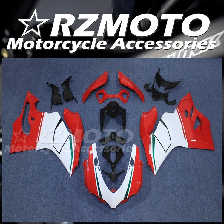 

4Gifts New ABS Motorcycle Fairings Kit Fit For Ducati 899 1199 Panigale s 2012 2013 2014 12 13 14 Bodywork Set Red White FR