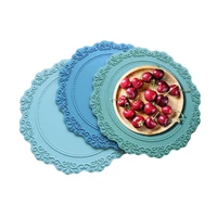 classic silicone placemat round flower tableware for breakfast oil resistant heat insulation tablemat coaster kitchen utensils