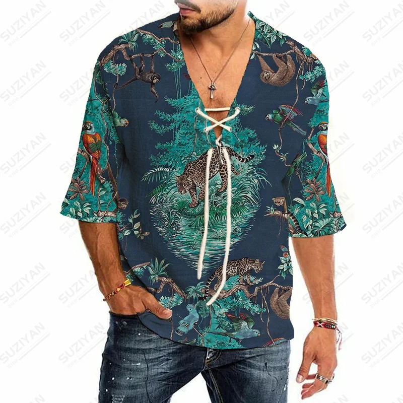 

New Arrivals Harakuju Art Solid Color Fashion V Neck New Arrivals Beach Loose T-Shirt Gulf Features Floral Hippie Summer New