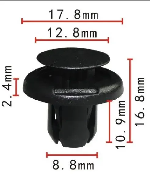 Shhworldsea 100 шт. для Toyota Lexus Hiace зажим переднего и заднего бампера черный нейлоновый