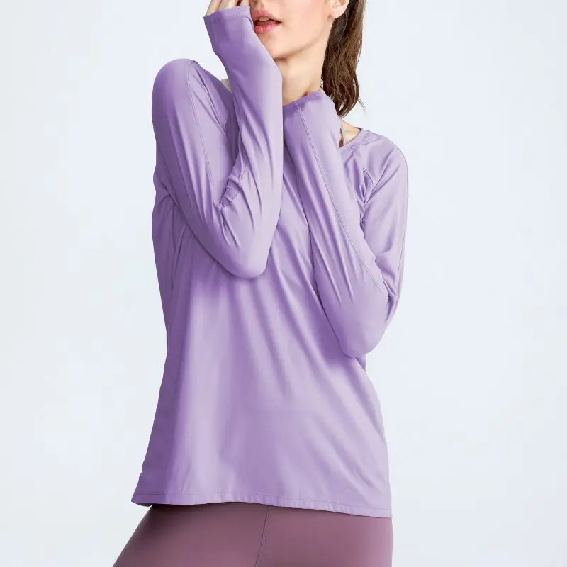 

Женская одежда для фитнеса, новинка 2022, спортивный топ с длинными рукавами для йоги, Повседневная Свободная дышащая уличная быстросохнущая ...