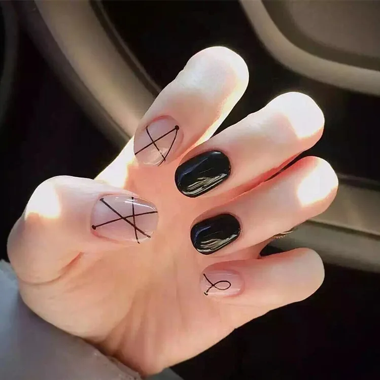 

24Pcs/Box Fake Nails Press On Nails False Nails Free Shipping Nail Tips Sticker Nails Set Press On Nail Art
