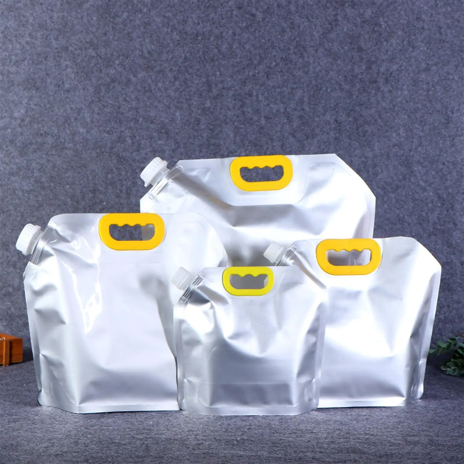

Mylar Aluminum Foil Spout Pouches Flask Bag For Wine,oil,sauce,detergent,shampoo Dropshipping Wholesale V9y5