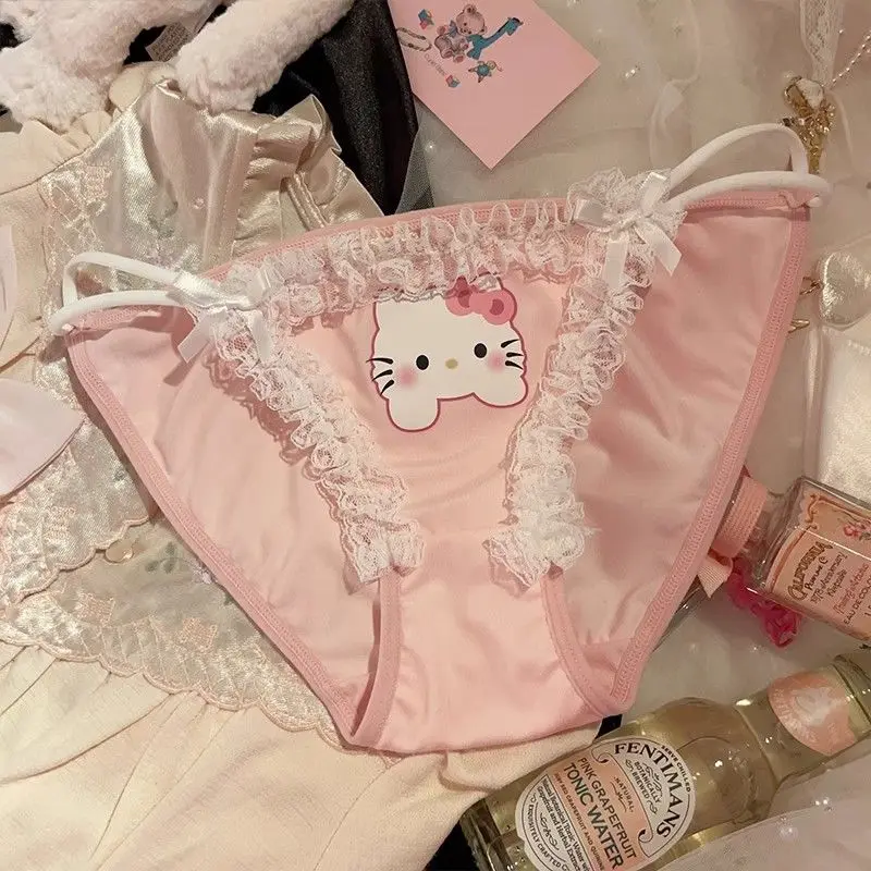 Новые милые кружевные трусики Sanrio Hello Kitty с рисунком аниме креативные девушки