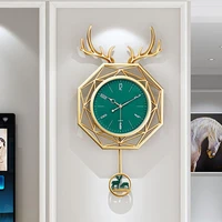 deer wall clock digital smart large luxury precise wall clock gold nordic funky bedroom relogio de parede living room decoration